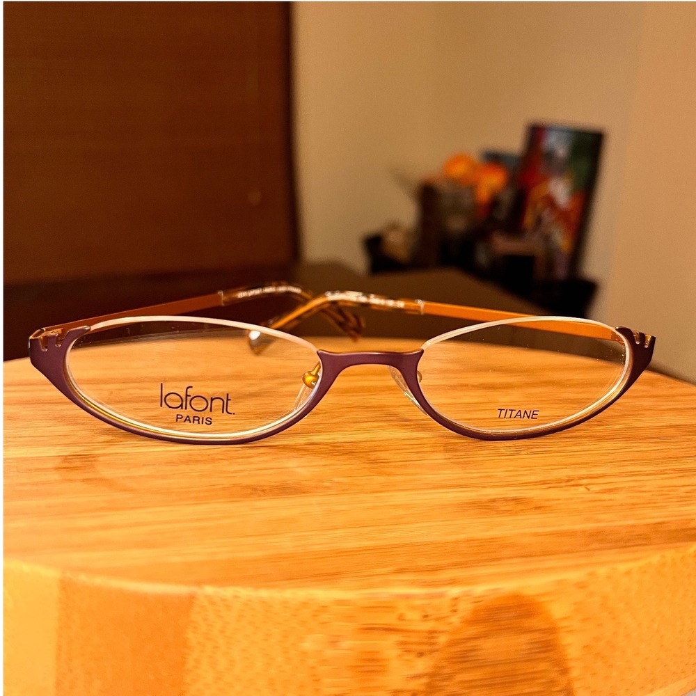 Lafont Paris Cleopatre 769 Purple Bronze Titanium Oval Eyeglasses 1Frames Only
